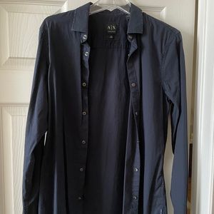 Armani Exchange Navy Button up Shirt